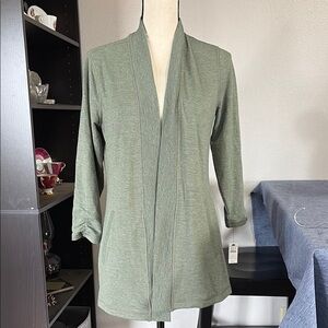 NWT Talbots Size S Green Long Length Cardigan